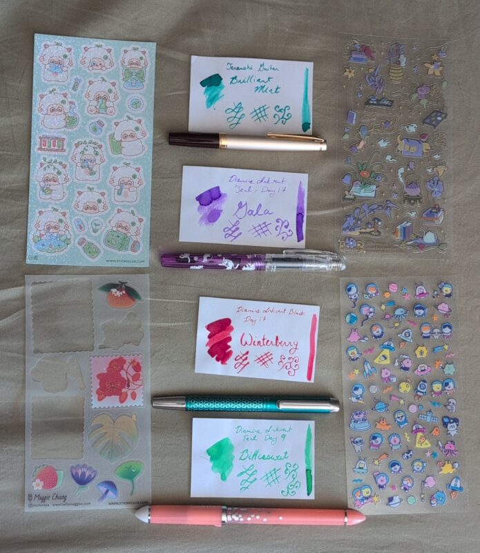 Ink, pens and stickers used in May 2026